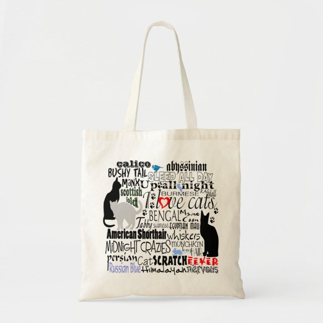 I Love Cats Tote Bag (Front)