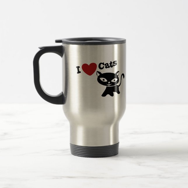 I love cats travel mug (Left)
