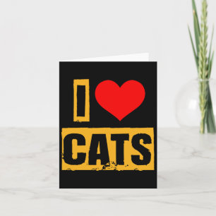 I Love Cats Valentine Romantic Couple Outfit  Card
