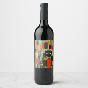i love cats wine label