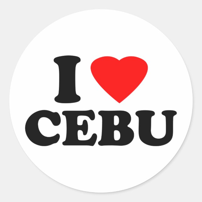 I Love Cebu Classic Round Sticker (Front)