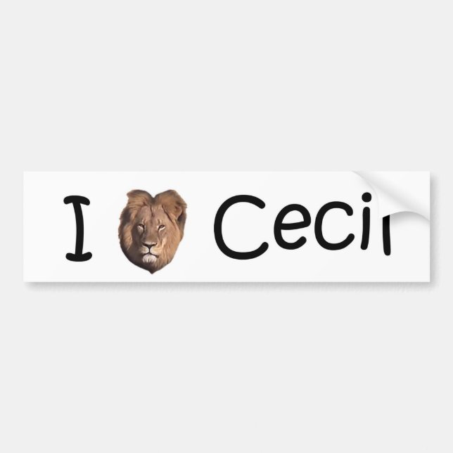 I (Love) Cecil the Lion Bumper Sticker (Front)