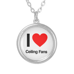 i love ceiling fans silver plated necklace