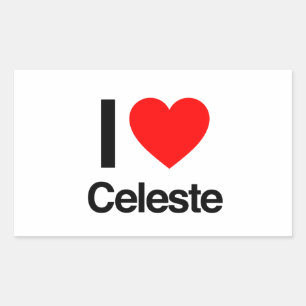 i love celeste rectangular sticker