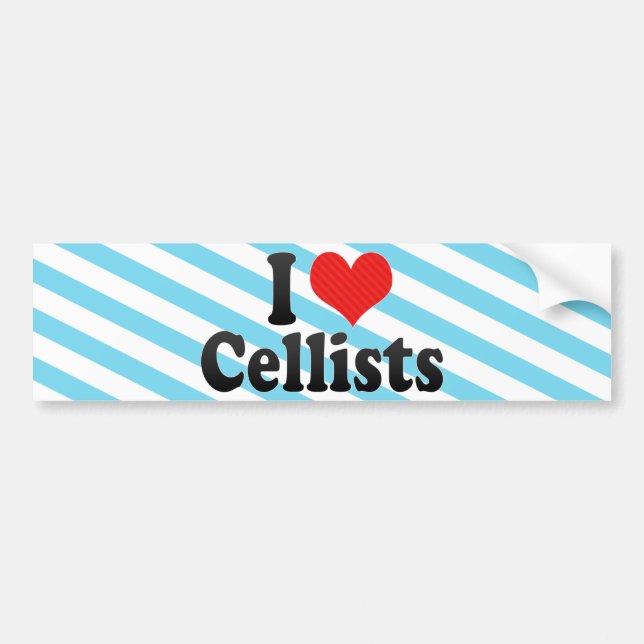 I Love Cellists Bumper Sticker (Front)