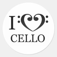 I Love Cello stickers