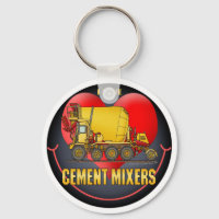I Love Cement Mixer Trucks Key Chain