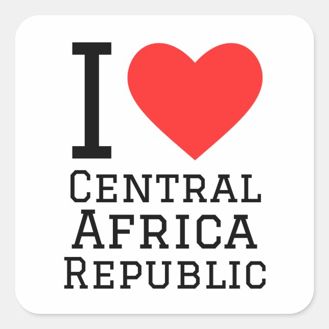 I love central africa republic  square sticker (Front)