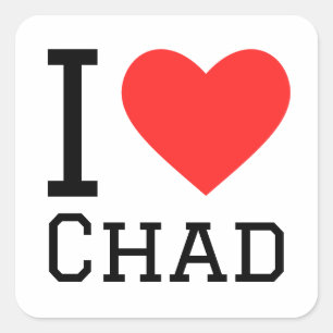 I love chad square sticker