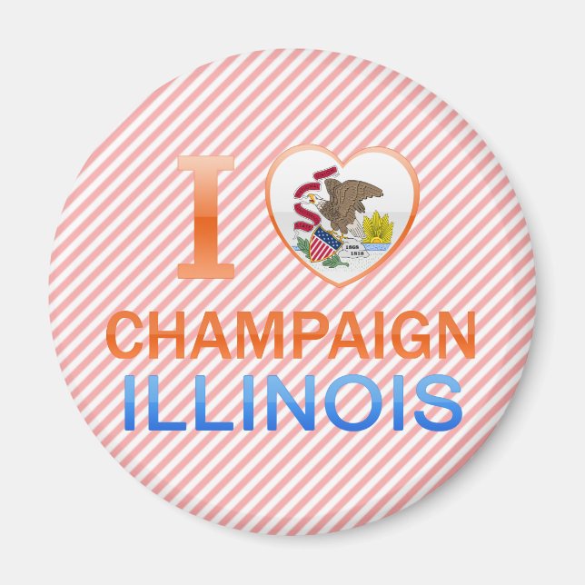 I Love Champaign, IL Magnet (Front)
