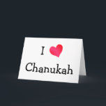 I Love Chanukah Holiday Card<br><div class="desc">Define who,  what,  when,  where or why you love with these fantastic "I Love" heart designs with a hot pink heart symbol. If you aren't finding what you want,  check the sidebar and use one of the available templates.</div>