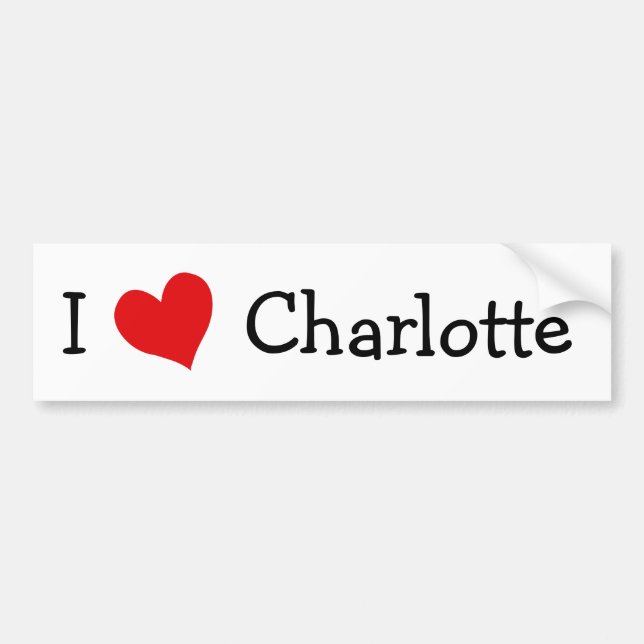 I Love Charlotte Bumper Sticker (Front)