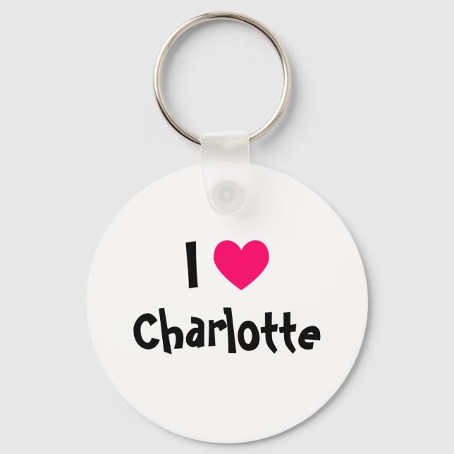 I Love Charlotte Key Ring (Front)