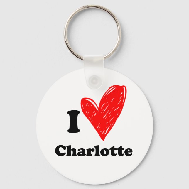 I love Charlotte Key Ring (Front)