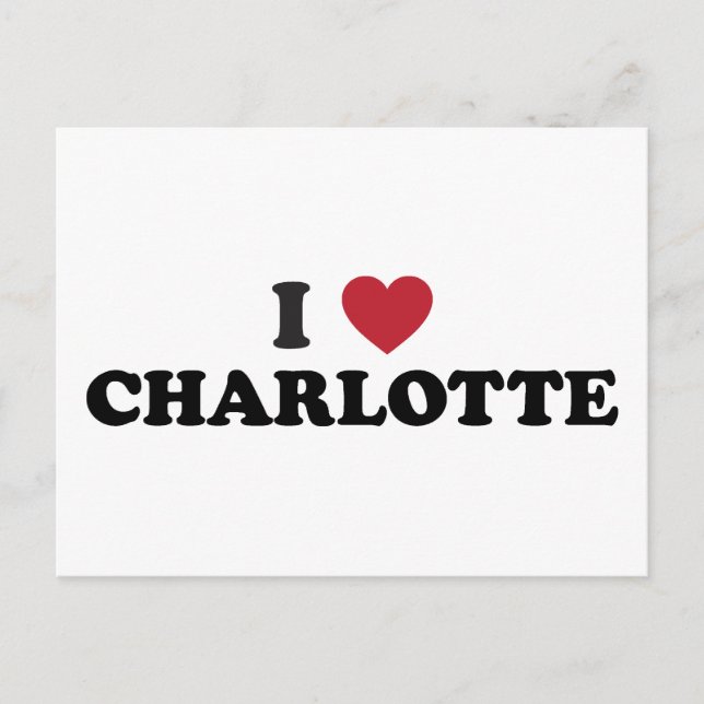 I Love Charlotte North Carolina Postcard (Front)
