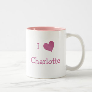 I Love Charlotte Two-Tone Coffee Mug