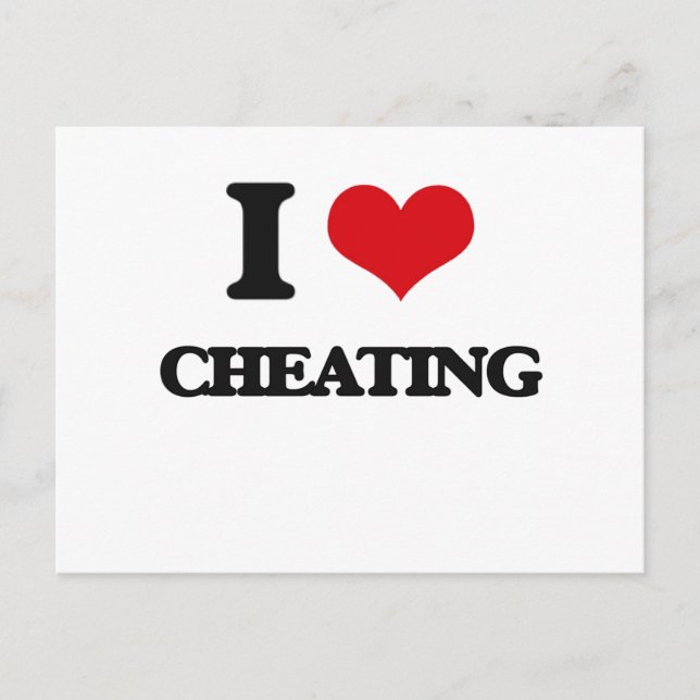 I love Cheating Postcard (Front)