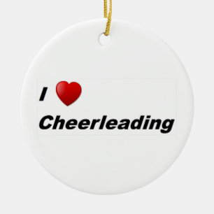 I Love Cheerleading Ceramic Tree Decoration