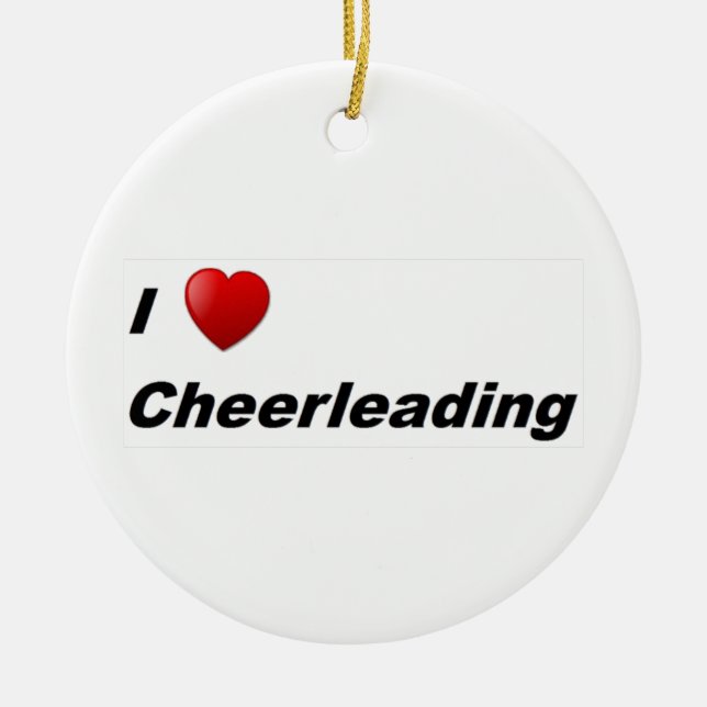 I Love Cheerleading Ceramic Tree Decoration (Front)