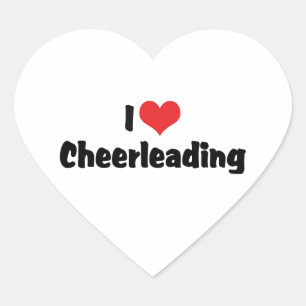 I Love Cheerleading Heart Sticker