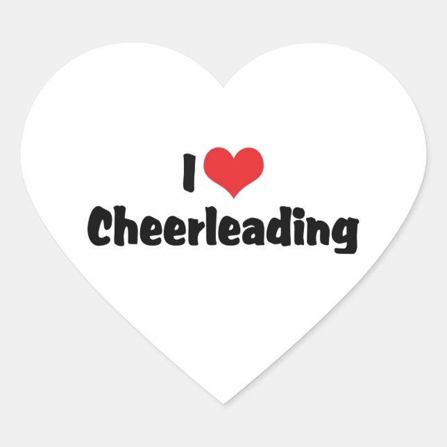 I Love Cheerleading Heart Sticker (Front)
