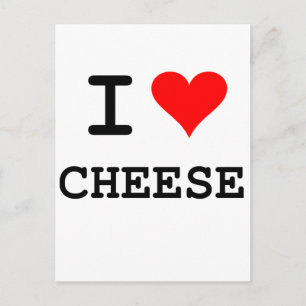 I love cheese (black lettering) postcard
