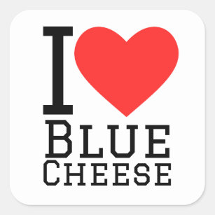 I love cheese blue square sticker