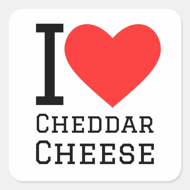 I love cheese cheddar square sticker (Front)