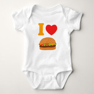I Love Cheeseburgers Baby Bodysuit