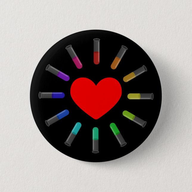 I Love Chemistry 6 Cm Round Badge (Front)