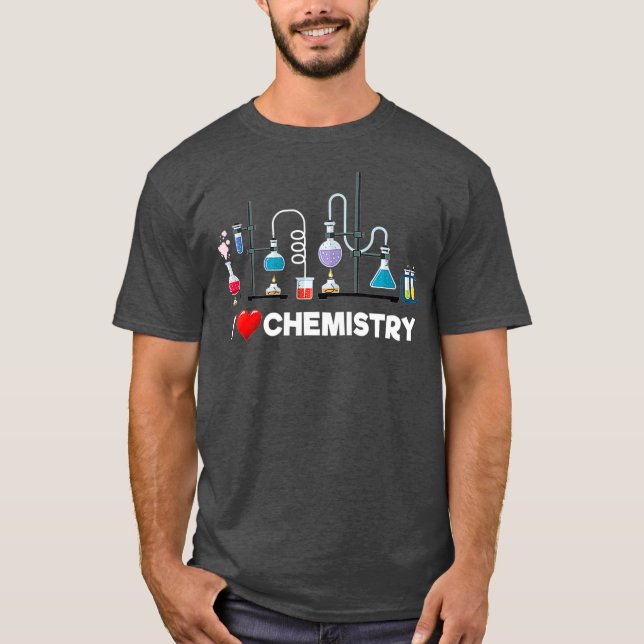 I Love Chemistry Awesome Lab Graphic T-Shirt (Front)
