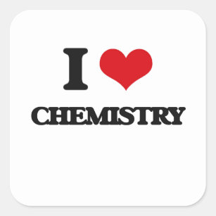 I Love Chemistry Square Sticker
