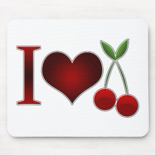 I Love Cherries Mouse Pad