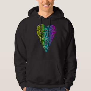 I Love Chess Heart Player Master Coach Pieces Mosa Hoodie