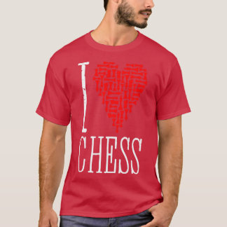 I Love Chess Heart Player Master Coach Pieces Mosa T-Shirt
