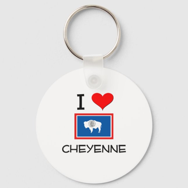 I Love Cheyenne Wyoming Key Ring (Front)