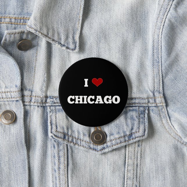 I Love Chicago 7.5 Cm Round Badge (In Situ)