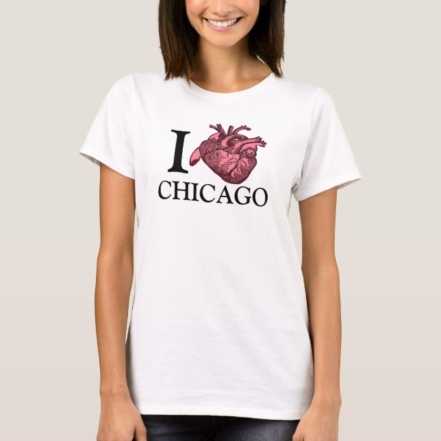 I Love Chicago anatomically correct heart t-shirt (Front)