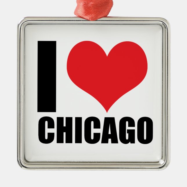 I love Chicago Metal Tree Decoration (Front)