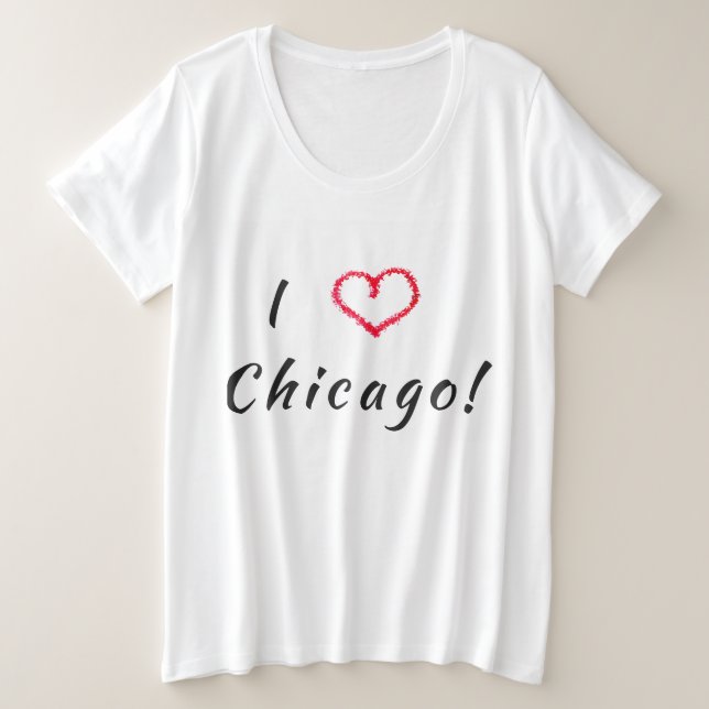 I Love Chicago Plus Size T-Shirt (Design Front)