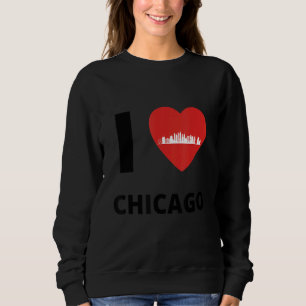 I Love Chicago Skyline Heart Apparel Sweatshirt