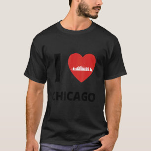 I Love Chicago Skyline Heart Apparel T-Shirt