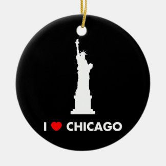 I Love Chicago - Statue of Liberty Ceramic Tree Decoration