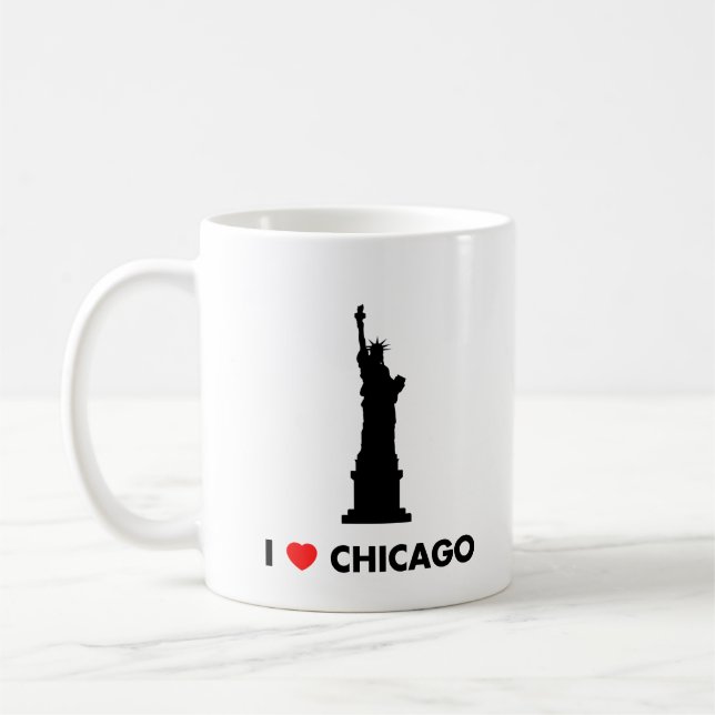 I Love Chicago - Statue of Liberty Coffee Mug (Left)