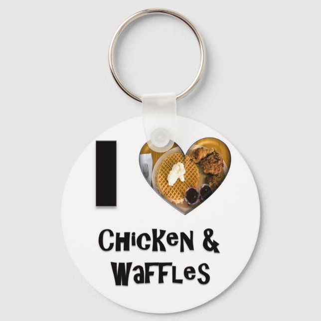 I Love Chicken and Waffles Key Ring (Front)