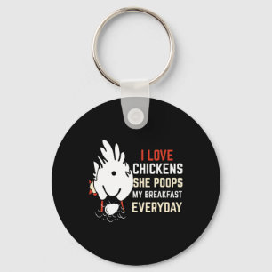 I Love Chicken Funny Chicken Design Chicken Lover  Key Ring