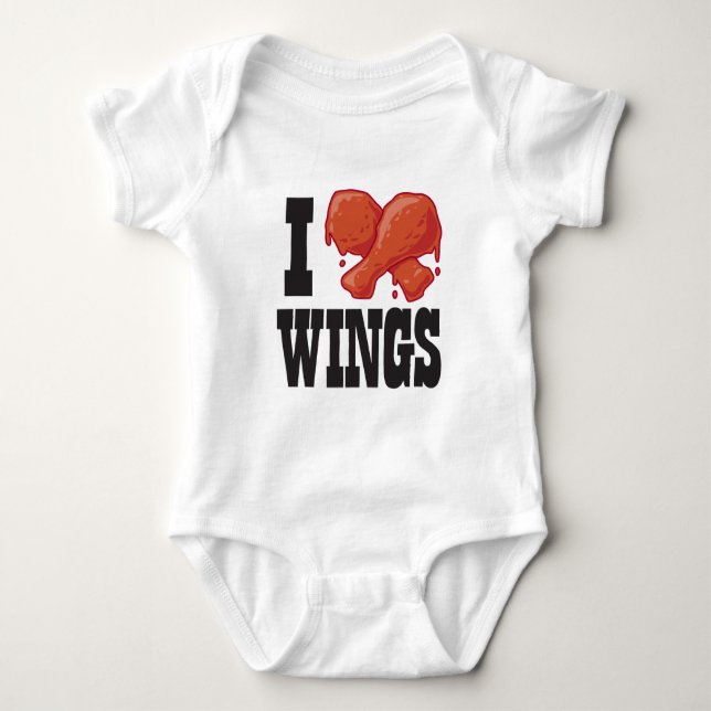 I Love Chicken Wings Baby Bodysuit (Front)