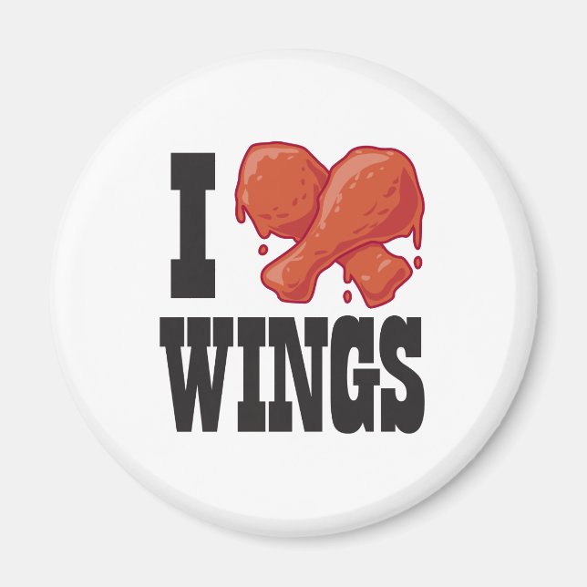 I Love Chicken Wings Magnet (Front)