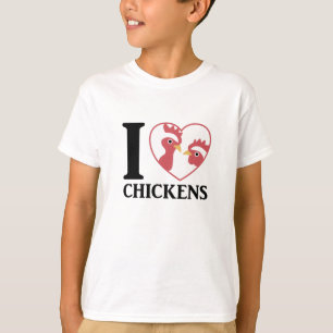 I Love Chickens Cute Chickens In Heart Rooster T-Shirt