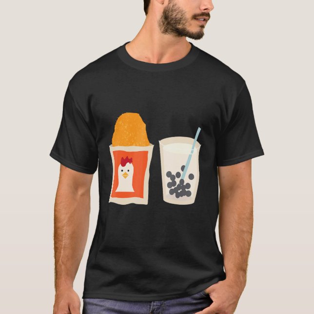 I Love Chickens Especially When Fried Bubble Tea T-Shirt (Front)